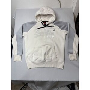 Superdry Hoodie Mens 2XL Blue White Premium Goods Graphic Fleece Pullover